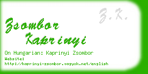 zsombor kaprinyi business card